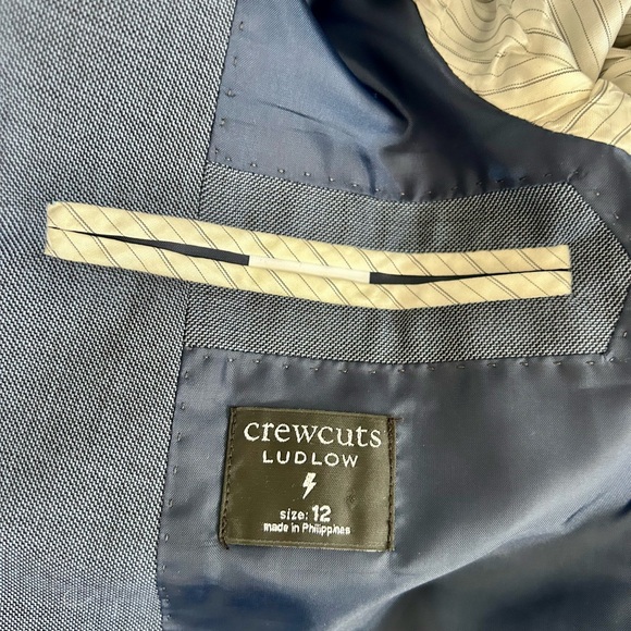 Boys Crewcuts Ludlow 100% Italian Wool blue suit set with tuxedo shirt sz 12 - Picture 9 of 10